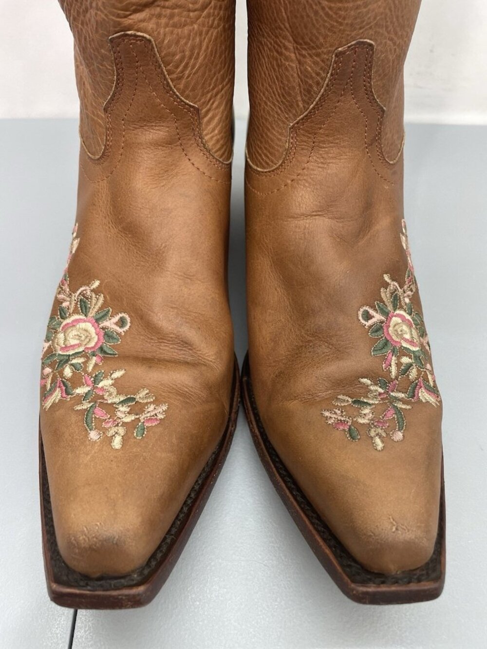 Shyanne Maisie Cowgirl Boots Floral Embroidered Western Snip Toe Leather Women 9 - Picture 5 of 16